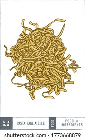 Pasta Tagliatelle Vector Illustration - Hand Drawn