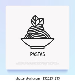 Pasta Thin Line Icon. Spaghetti. Modern Vector Illustration Of Italian Food.