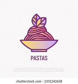 Pasta thin line icon. Spaghetti. Modern vector illustration of italian food.