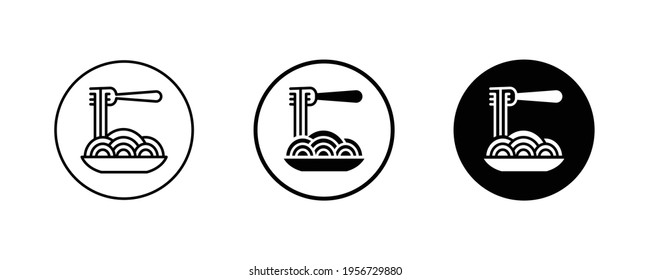 Pasta thin line icon. Spaghetti. Modern vector illustration of italian food. fork with spaghetti icon