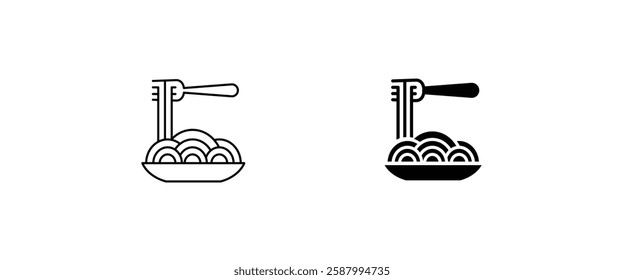 Pasta thin line icon. Spaghetti. Modern vector illustration of italian food. fork with spaghetti icon