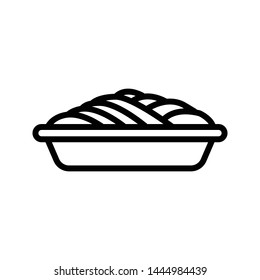 pasta thin line vector icon