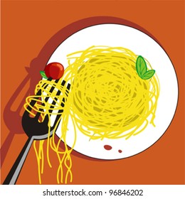 Pasta with tomato and basil