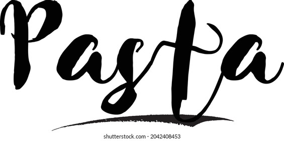 Pasta Vector Bold Typescript Inscription Text Quote