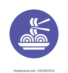 Pasta vector gylph Circle Icon. Eps 10 file