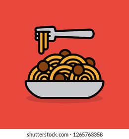 Pasta Vector Icon Illustration