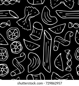 Pasta vector illustration. Doodle style. Design icon, print, logo, symbol, decor, textile, paper.