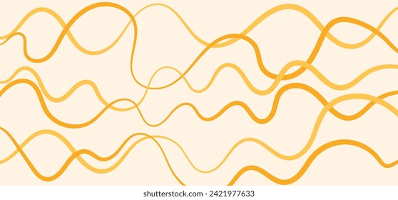 Pasta vector illustration.  Spaghetti background, abstract geometric pattern.  Wavy abstract pattern. 