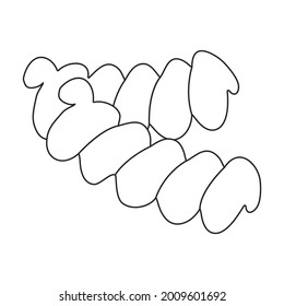 Pasta vector outline icon. Vector illustration spaghetti on white background. Isolated outline illustration icon of pasta.