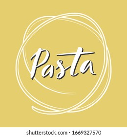 Text der Vektorillustration Pasta, handgezeichnet