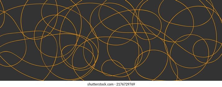 Pasta wavy pattern. Noodle, ramen abstract wallpaper. Pasta ornament, vector doodle illustration