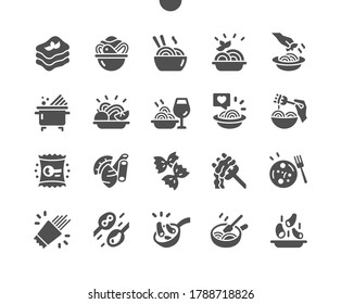 Pasta Well-crafted Pixel Perfect Vector Solid Icons 30 2x Grid for Web Graphics and Apps. Simple Minimal Pictogram