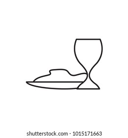 pasta and wine glass icon illustration isolated vector sign symbol