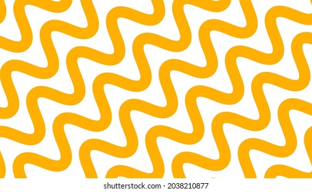 Pasta yellow abstract banner with wavy lines. Macaroni flat background. Pasta curly pattern. Vector illustration