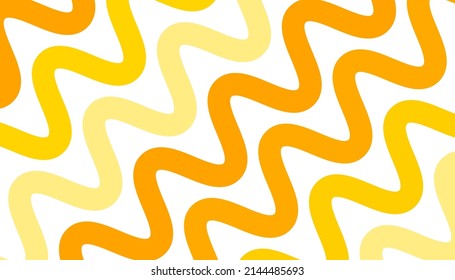 Pasta yellow abstract banner with wavy lines. Macaroni flat background. Pasta curly pattern. Vector illustration