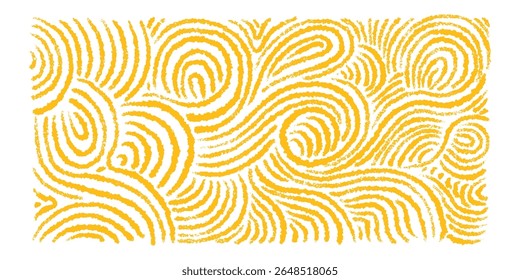 Pasta, yellow ramen, spaghetti chalk background. Macaroni, tagliatelle yellow texture print. Wavy abstract vector lanes, curvy nature illustration. Traditional food. Kitchen decor