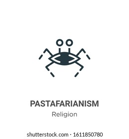 Pastafarianism glyph icon vector on white background. Flat vector pastafarianism icon symbol sign from modern religion collection for mobile concept and web apps design.