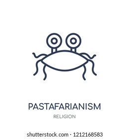 Pastafarianism icon. Pastafarianism linear symbol design from Religion collection. Simple outline element vector illustration on white background.