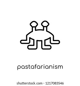 Pastafarianism icon. Trendy modern flat linear vector Pastafarianism icon on white background from thin line Religion collection, editable outline stroke vector illustration