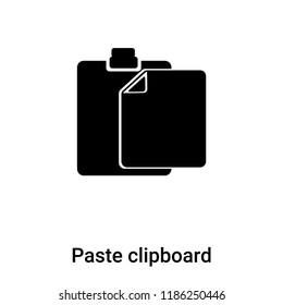Paste clipboard icon vector isolated on white background, logo concept of Paste clipboard sign on transparent background, filled black symbol