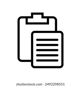 Paste clipboard line vector design template and illustration with editable stroke trendy style for technology