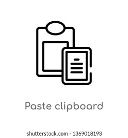 paste clipboard vector line icon. Simple element illustration. paste clipboard outline icon from geometry concept. Can be used for web and mobile
