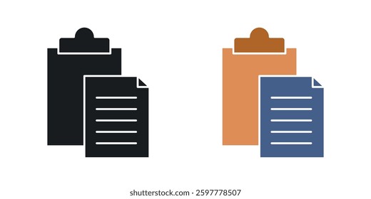 Paste colored icon set. Stock Vector