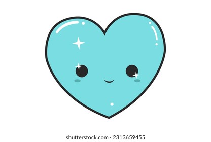 Paste colour face cute Heart vector design shiny love vector art