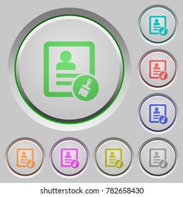Paste contact color icons on sunk push buttons