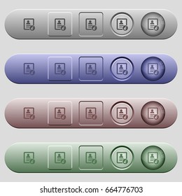 Paste contact icons on rounded horizontal menu bars in different colors and button styles