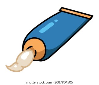 Paste, Creme Tube Doodle Vektorsymbol. Comic, handgezeichnet.