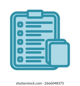 Colar Tom Duplo Azul Cor Mini Ícone de Ilustração. Use Para Conceitos Modernos, Impressão, Ui, Kit Ux, Desenvolvimento De Web E Aplicativos. Vetor Relacionado A Escritório, Educação, Exame E Muito Mais