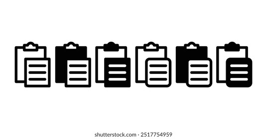 paste file document icon symbol sign vector design black white color simple flat illustration isolated