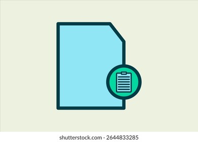 Paste File icon. icon related to UI elements. suitable for web site, app, user interfaces,element, printable etc. flat line icon style. simple vector design editable
