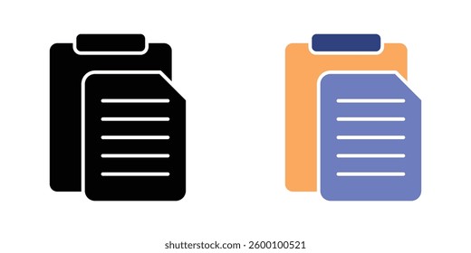 Paste flat and liner vector icons set