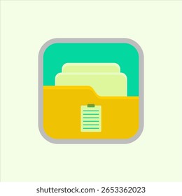 Icono de la carpeta. Icono relacionado con los Elementos de diseño. conveniente para el Sitio web, el App, las interfaces de usuario, el elemento, imprimible etc. estilo plano del icono. diseño simple del Vector editable