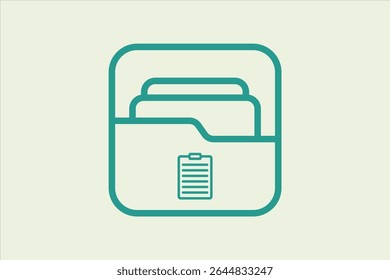 Paste Folder icon. icon related to UI elements. suitable for web site, app, user interfaces,element, printable etc. line icon style. simple vector design editable