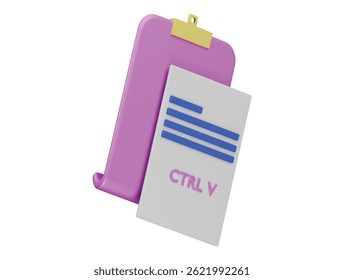 paste icon 3d illustration render

