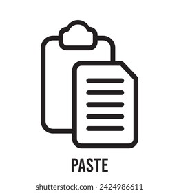Paste icon clipboard vector symbol isolated on white background, Paste clipboard logo design