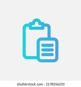 Paste icon in gradient style about text editor, use for website mobile app presentation