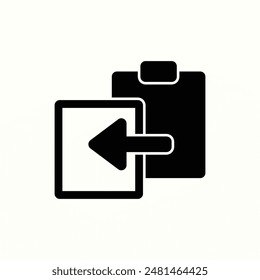 paste icon, isolated black glyph icon theme ui