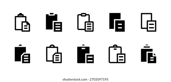 Colar o conjunto de ícones - Estilo sólido e linha para inserção de conteúdo