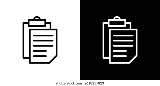 Paste icon shape graphic simple plain clipart symbol. thin line outline art
