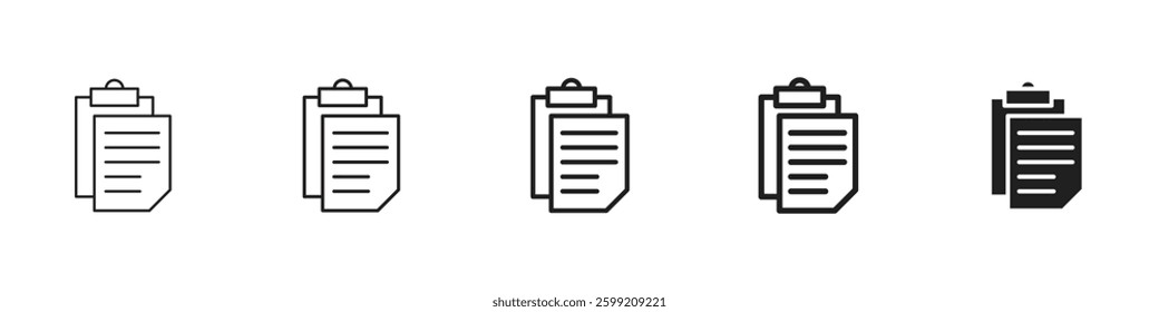 Paste icons in black outline, solid and colored style
