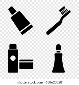 Paste icons set. set of 4 paste filled icons such as cream tube