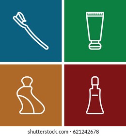 Paste icons set. set of 4 paste outline icons such as cream tube