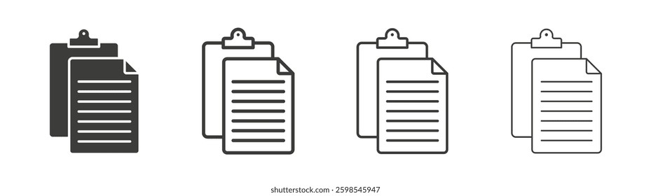 Paste line icon vector illustration set.