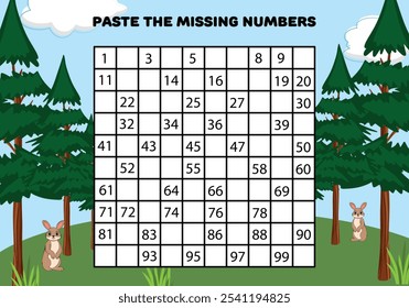 Paste the missing numbers education preschool worksheets for kids