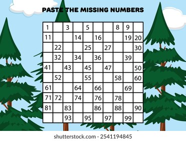 Paste the missing numbers education preschool worksheets for kids