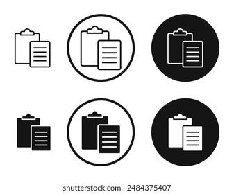Paste outlined icon vector collection.